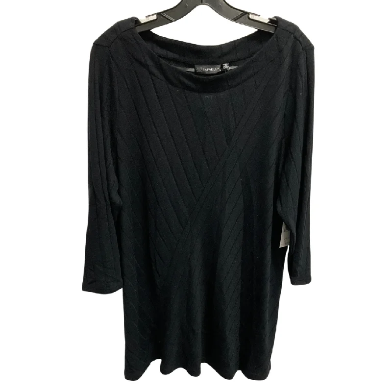 Top 3/4 Sleeve By Rafaella In Black, Size: L