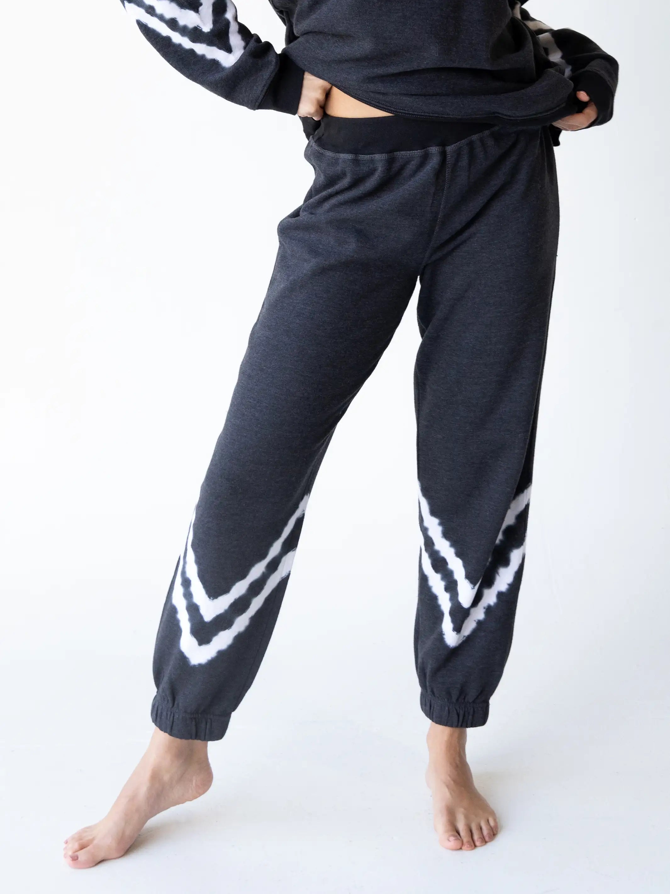 Today Only Comfy Jogger - Charcoal Chevron