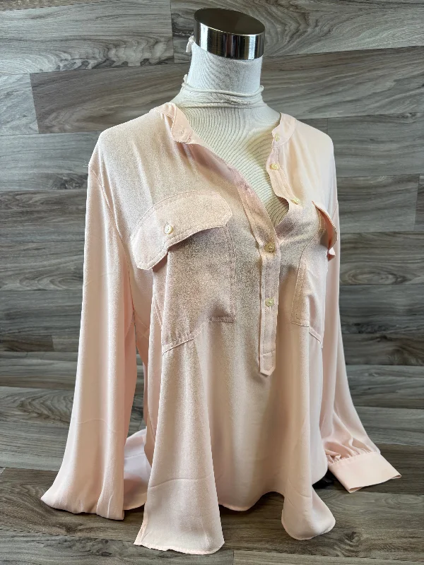 Top Long Sleeve By Loft In Peach, Size: L