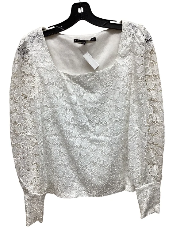 Top Long Sleeve By White House Black Market In White, Size: S