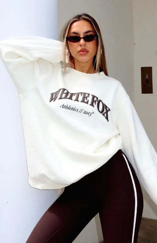 Relaxed Style Athletics Era Oversized Sweater Buttercream