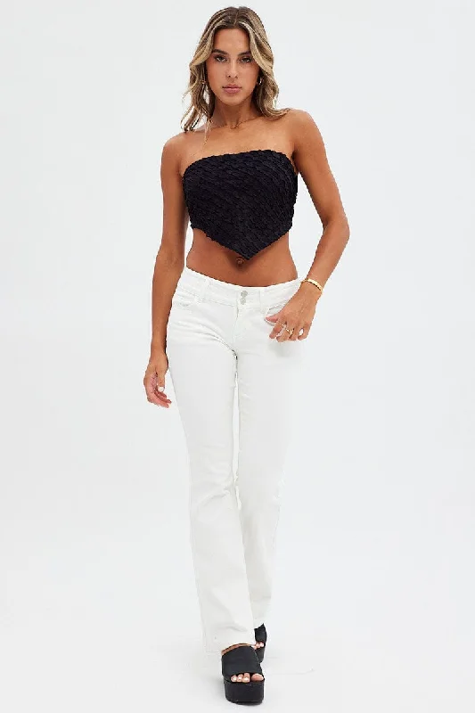 Summer Essentials White Flare Jeans Low Waist