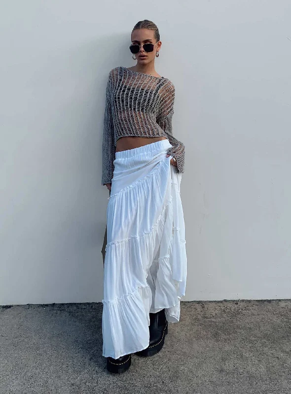 End Of Month Blowout Miriah Maxi Skirt White Low Impact