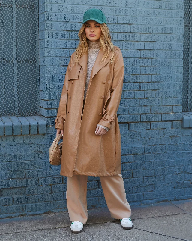 Casual Yet Stylish Separates Stewart Vegan Leather Trench Coat