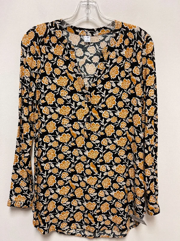 Top Long Sleeve By Old Navy In Black & Yellow, Size: M