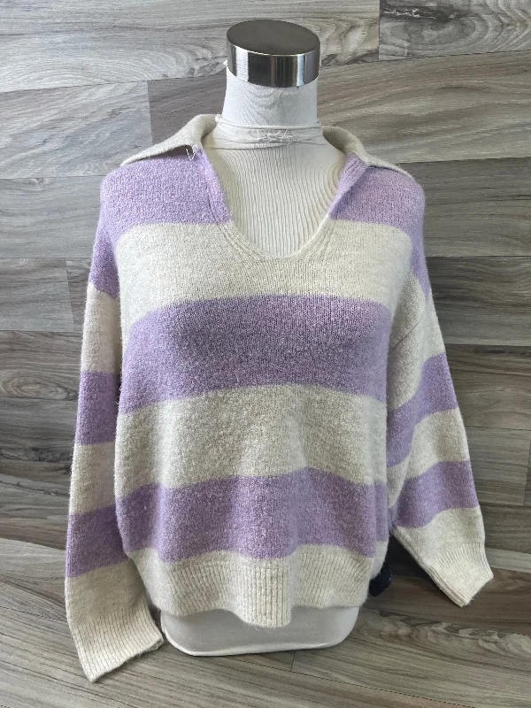 Sweater By Cme In Purple & White, Size: S