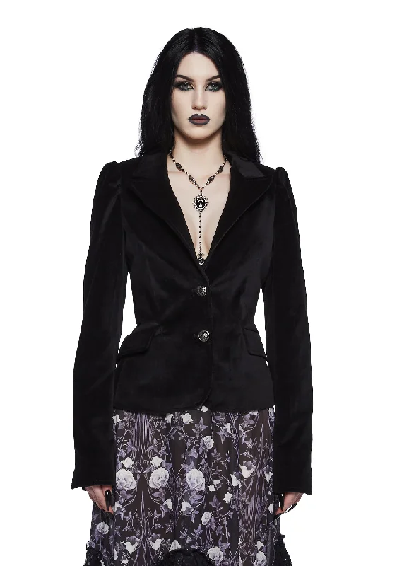 Imeless Style Dark Bloodlust Velvet Blazer