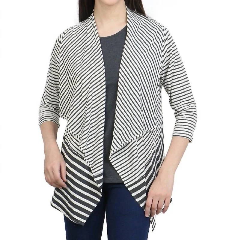 Trend Alert Simone Shawl Jacket In Black/white