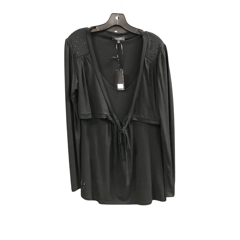 Top Long Sleeve By Vertigo In Black, Size: Xl