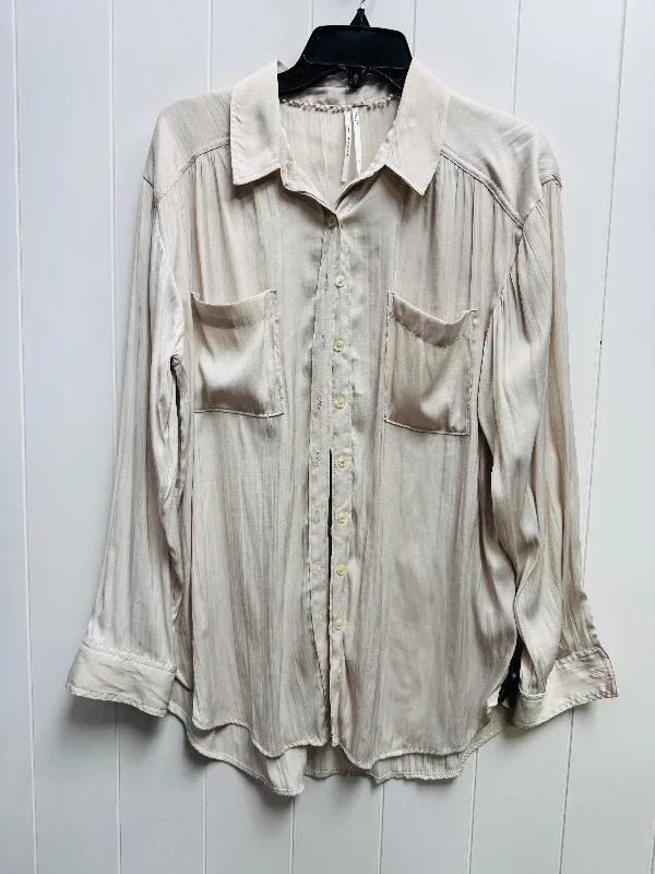 Top Long Sleeve By Anthropologie In Cream, Size: L