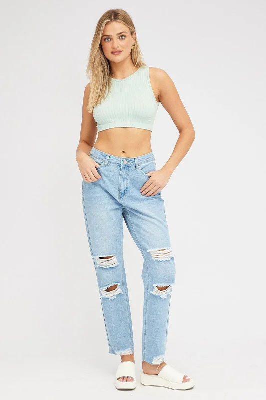 Casual Yet Stylish Separates Denim Mom Jean High Rise Ripped