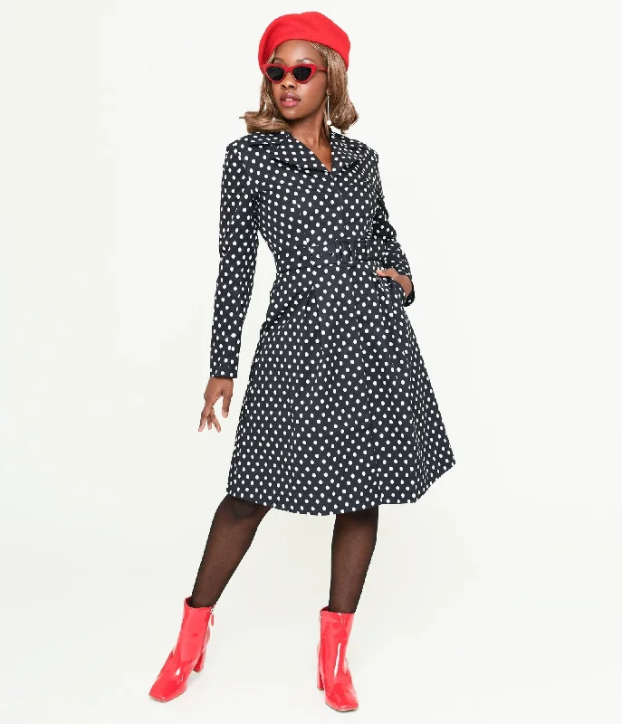 Limited Styles Collectif Black & White Polka Dot Jolianna Trench Coat