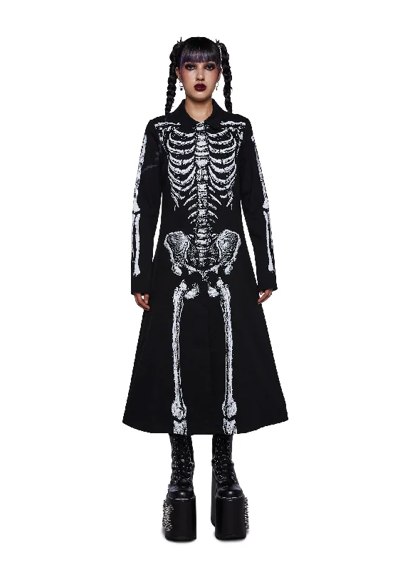 Tropical Island - Inspired Attire Lurking Horror Skeleton Trench Coat