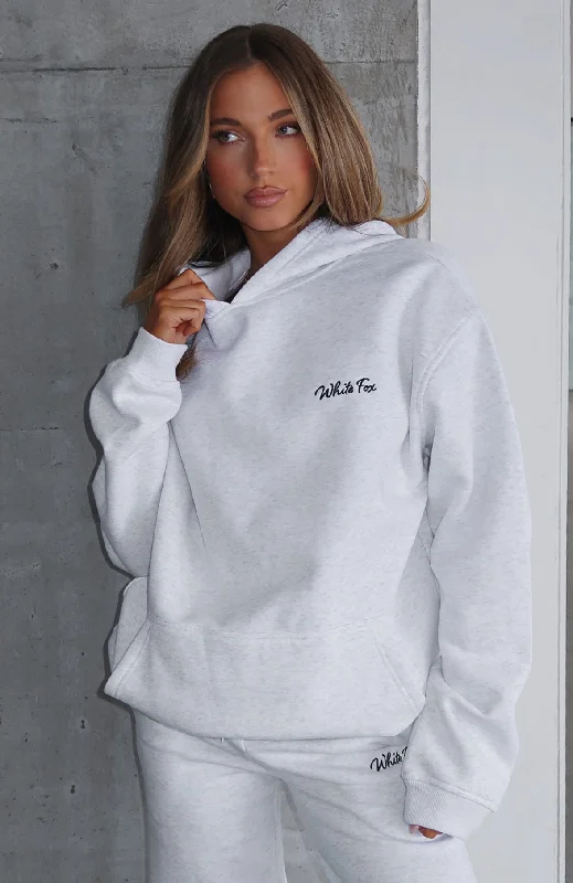 Pastel Styles Match Your Words Oversized Hoodie Grey Marle