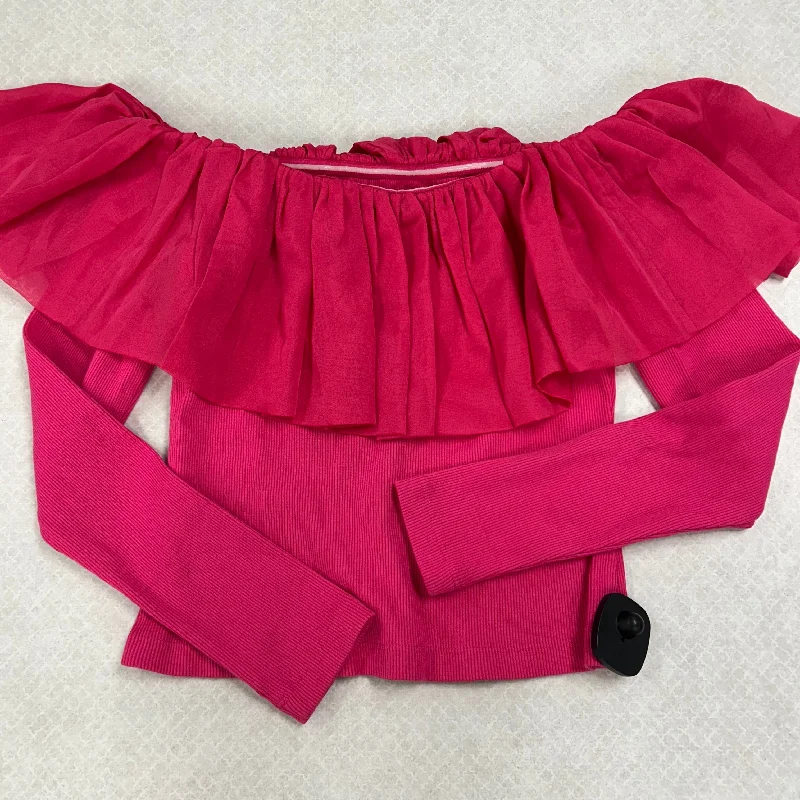 Top Long Sleeve By Anthropologie In Pink, Size: S