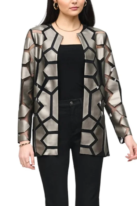 Limited Time Special Offer Laser-Cut With Mesh Jacket In Grey / Black