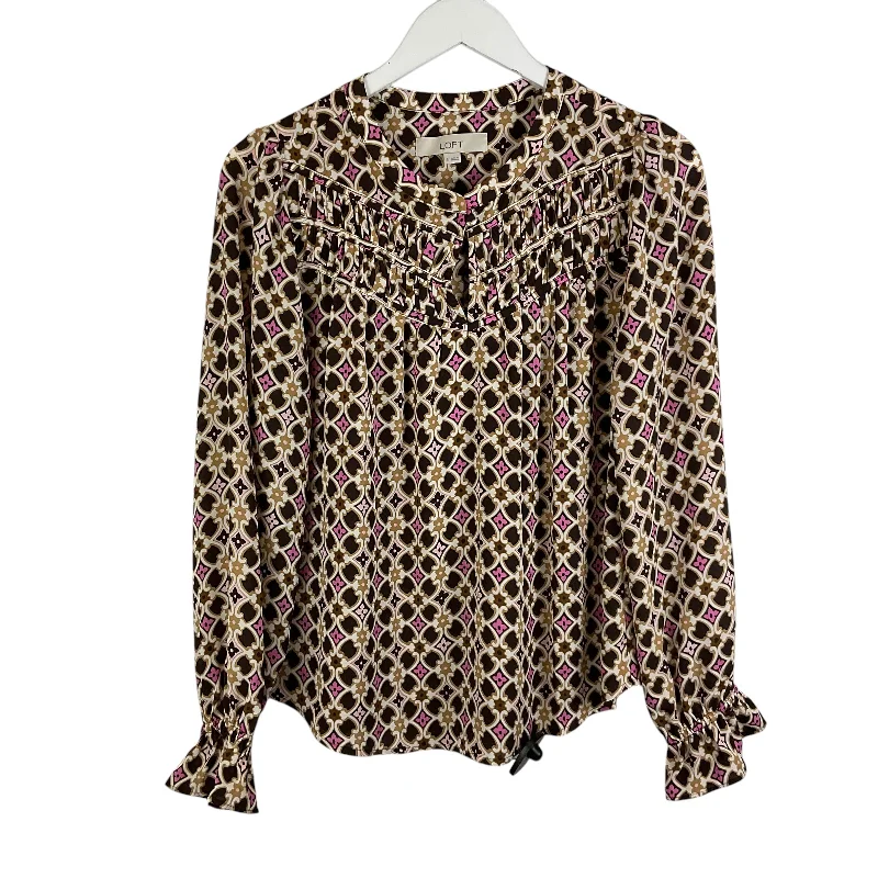 Top Long Sleeve By Loft In Brown, Size: S