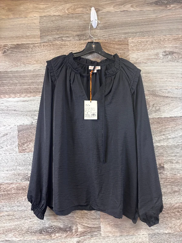 Top Long Sleeve By Knox Rose In Black, Size: M