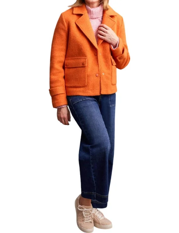 Latest Trends Snap Front Closure Peacoat In Burnt Orange