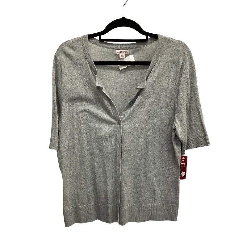 Sweater Short Sleeve By Merona In Grey, Size: Xxl