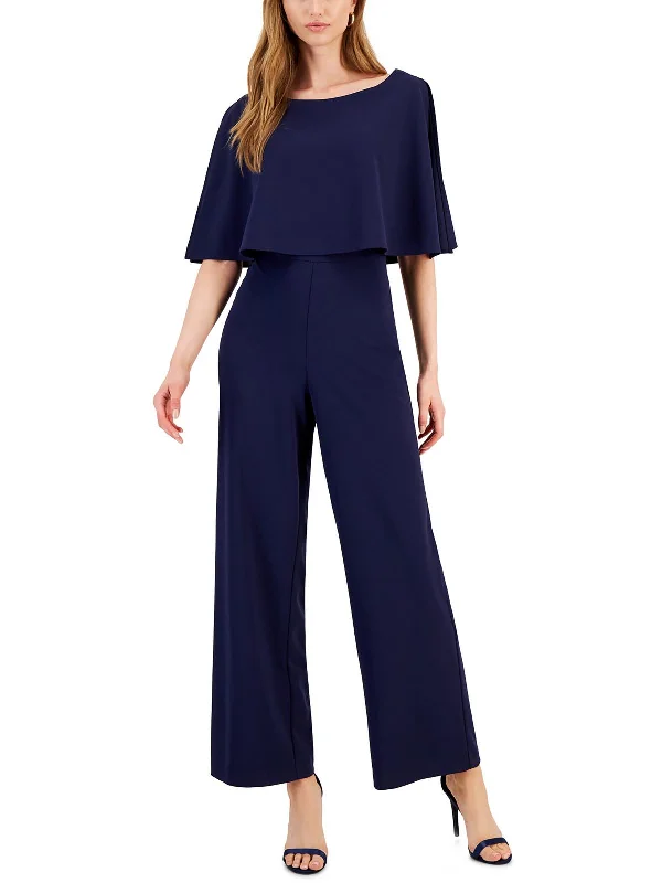 Versatile Wardrobe Essentials Womens Cape Wide Leg Jumpsuit