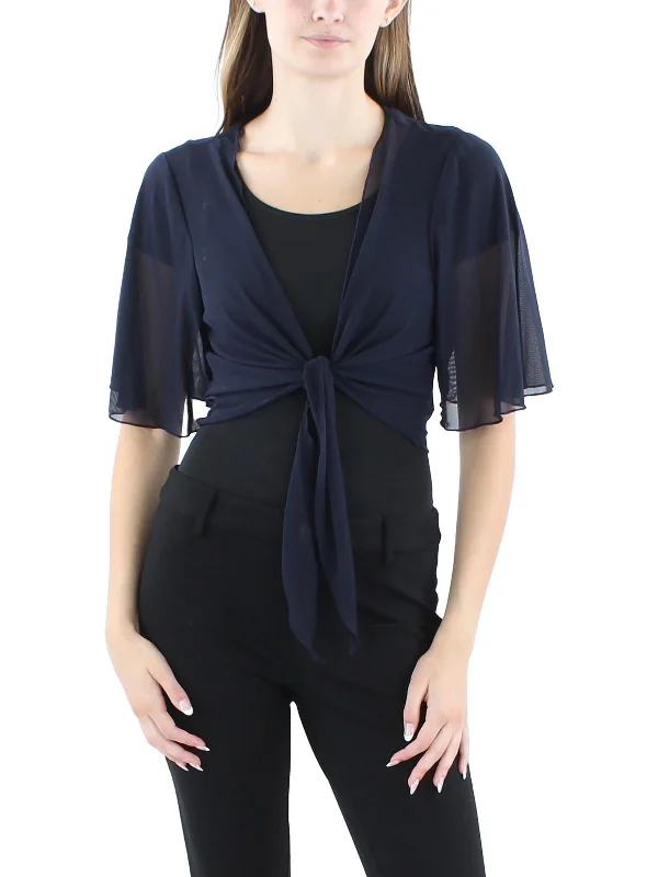 Sustainable Fashion Extravaganza Petites Womens Sheer Nylon Bolero