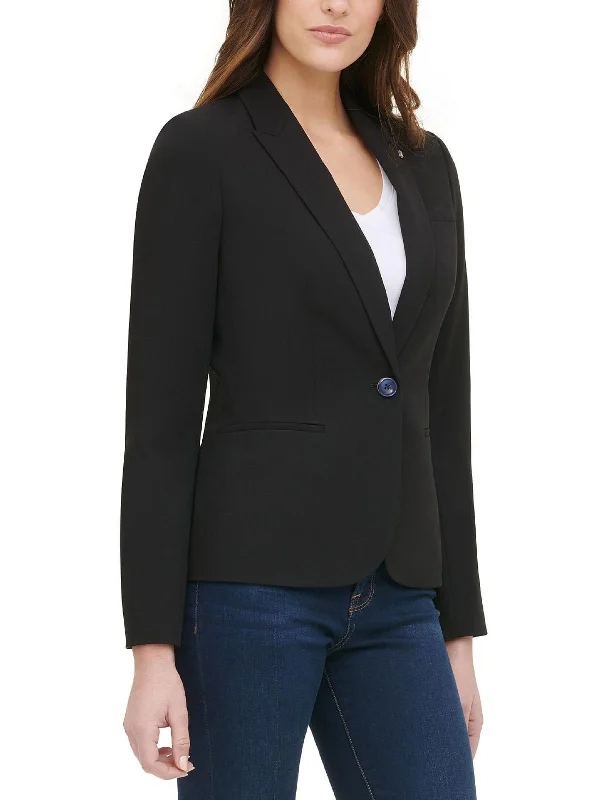 Flash Sale Starts Womens Woven Long Sleeves One-Button Blazer