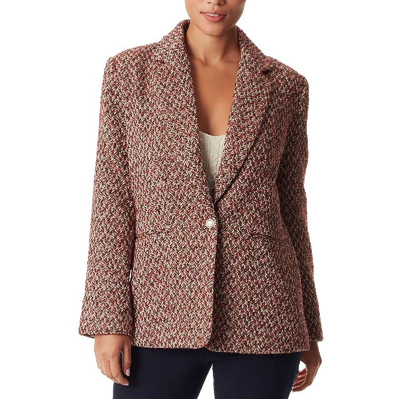 Limited Time Womens Herringbone Collared One-Button Blazer