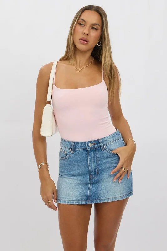 Pastel Styles Pink Bodysuit Sleeveless Supersoft