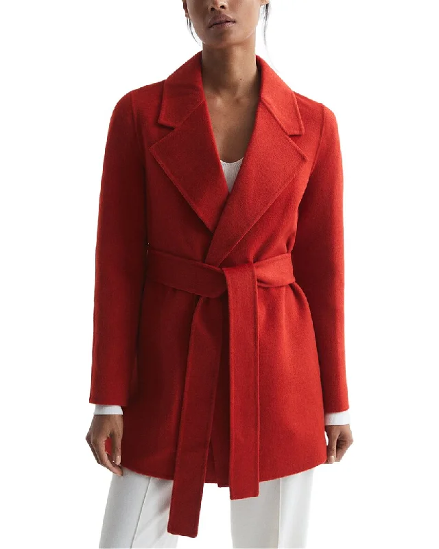 Mega Sale Reiss Amalia Belted Blind Seam Short Wool-Blend Coat