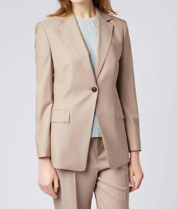 Summer Fashion Janera 1 Virgin Wool Blazer In Beige