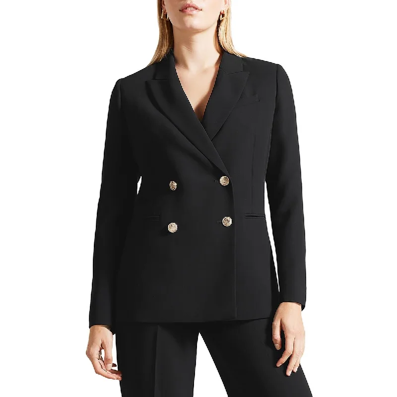 Seasonal Trends Womens Shoulder Pads Office Wear Double-Breasted Blazer