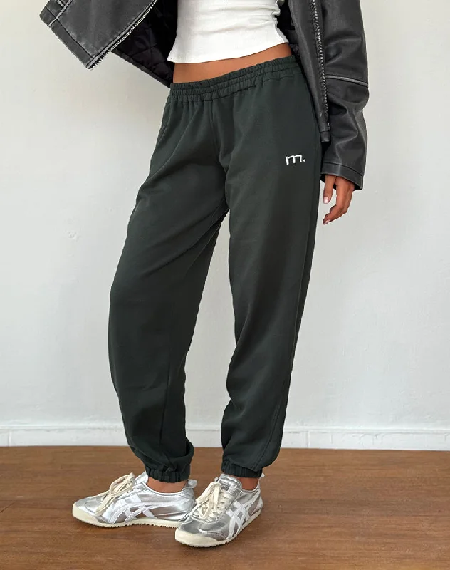 Stylish Savings Em Jogger in Beluga Light Grey with M Embroidery