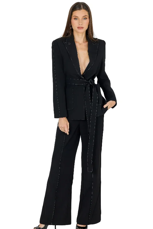 Additional Time-Limited Offers Yena Blazer with Belt (BLACK)