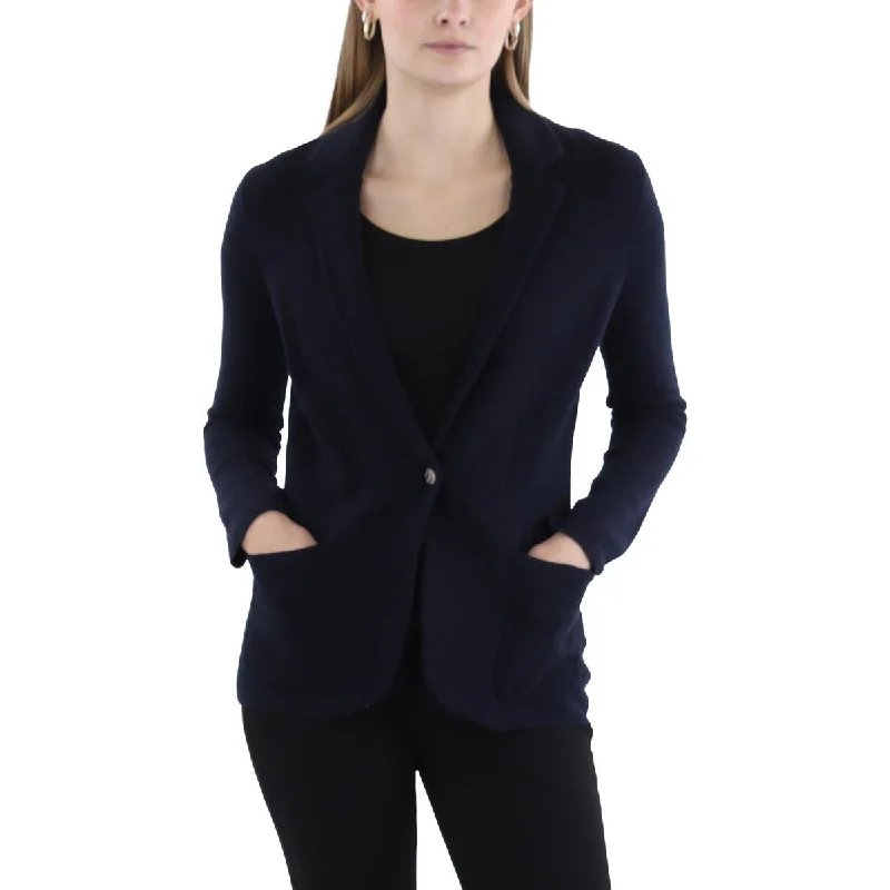 Seasonal Style Discounts Womens Wool Blend Casual One-Button Blazer