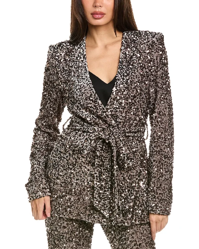 Bold Fashion Badgley Mischka Velvet Sequin Blazer