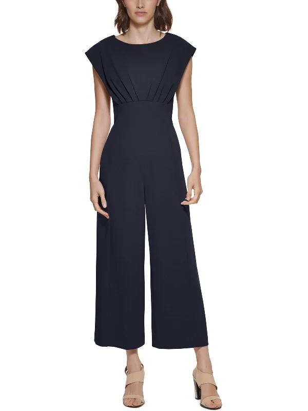 Eclectic Style Wardrobe Womens Cap Sleeve Wide Leg Jumpsuit