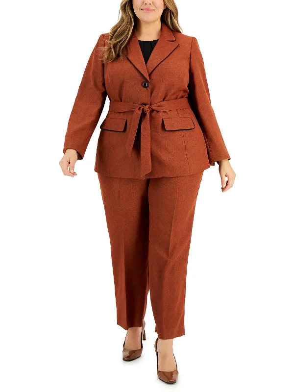 Popular Collection Plus Womens 2PC Polyester Pant Suit