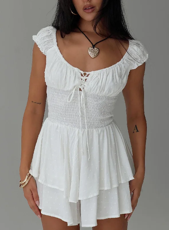 Runway Inspired Wear Sullivans Tie Up Romper White