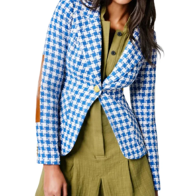 Season Sale Duchess Jacket In Azure Houndstooth