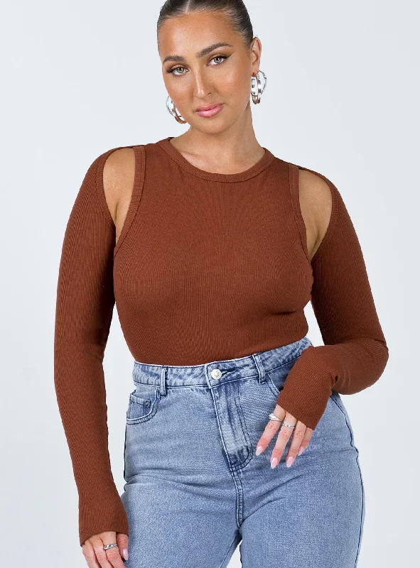 Stylish Looks Bray Bolero Tank Bodysuit Brown