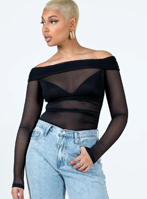 Daily Deals Marek Off Shoulder Bodysuit Black