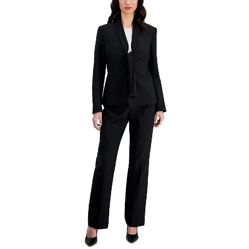 Enjoy Discount Womens Scarf-Collar Long Sleeve One-Button Suit