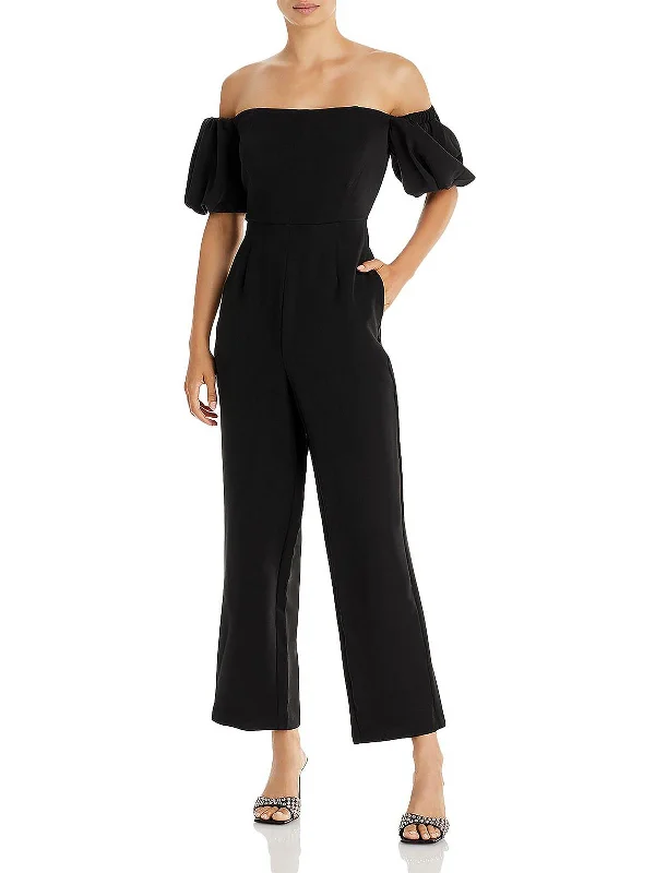 Fashion Sale Womens Square Neck Puff Sleeve Jumpsuit