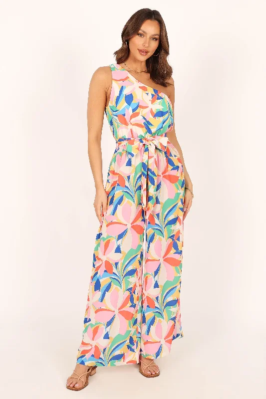 Trend Alert Belinda One Shoulder Jumpsuit - Floral