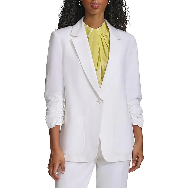 Seize Bargains Womens Collared Office Wear One-Button Blazer