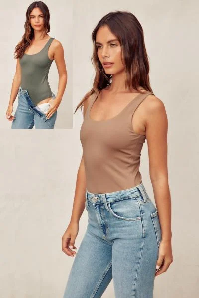 Chic Everyday Wear Scoop Neck Bodysuit