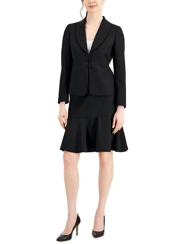 All Season Basics Discount Womens Shawl Collar Work Wear Two-Button Blazer