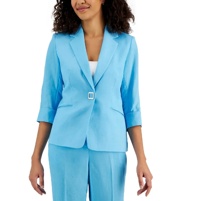 Evening Looks Womens Collar Long Sleeve One-Button Blazer