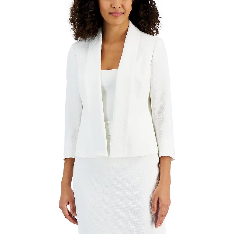 First Order Discount Womens Pique Shawl Collar Open-Front Blazer